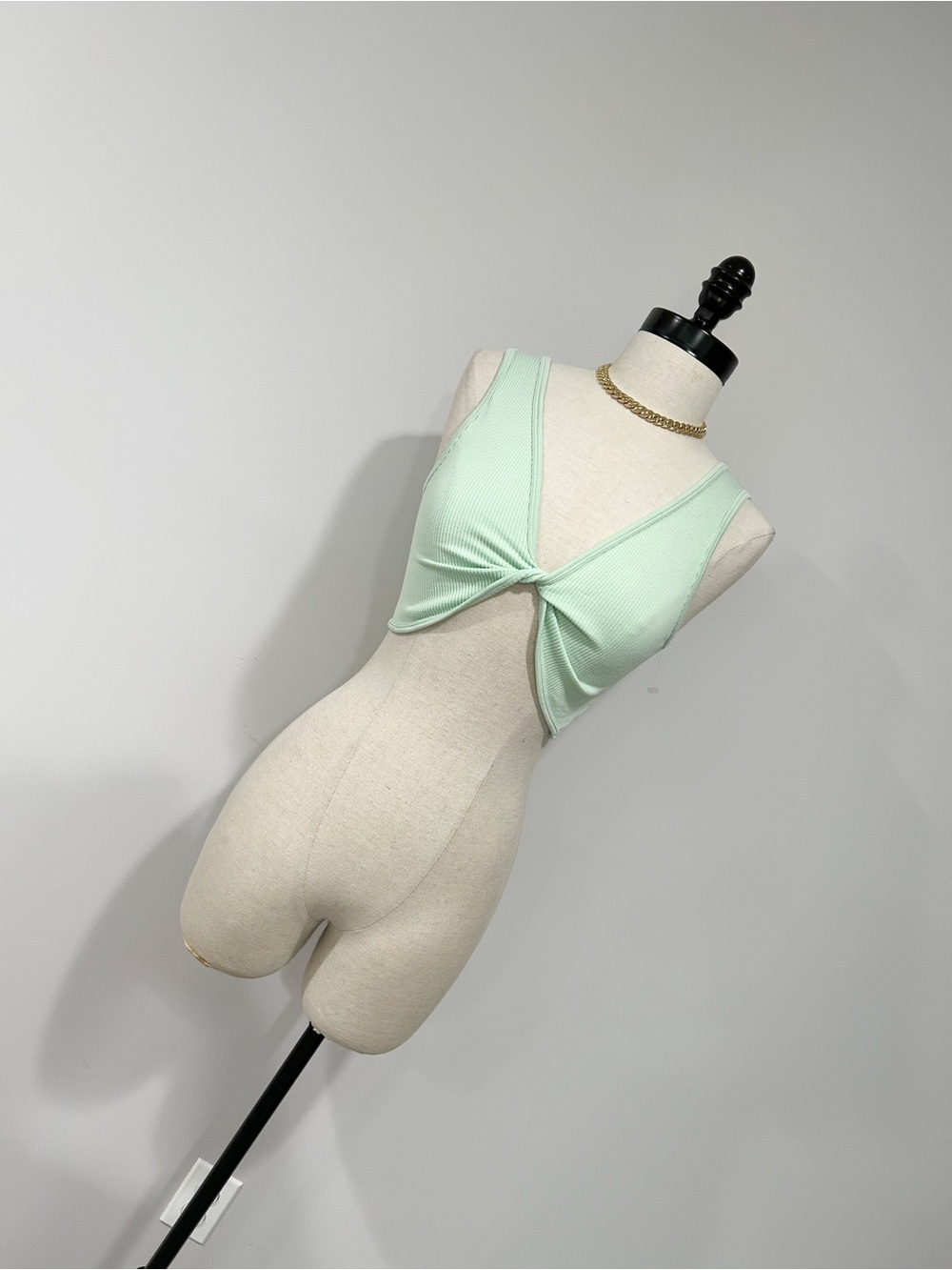 Aeropostale Mint Twist-Front Crop Top